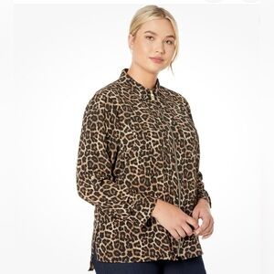 Michael Kors Dark Camel Animal Print Jacket